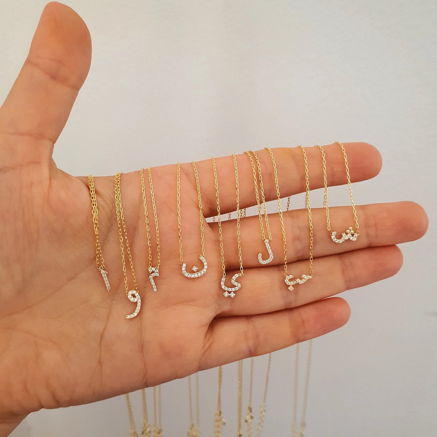 Arabic Initial Diamond Necklace
