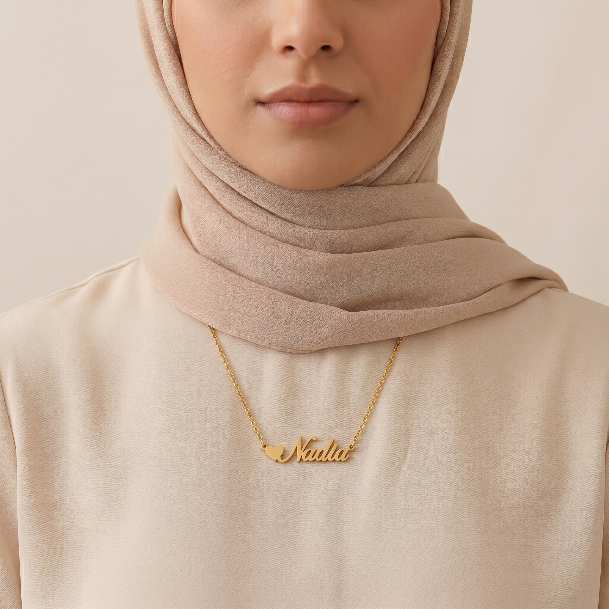 Customised English Heart Name Necklace