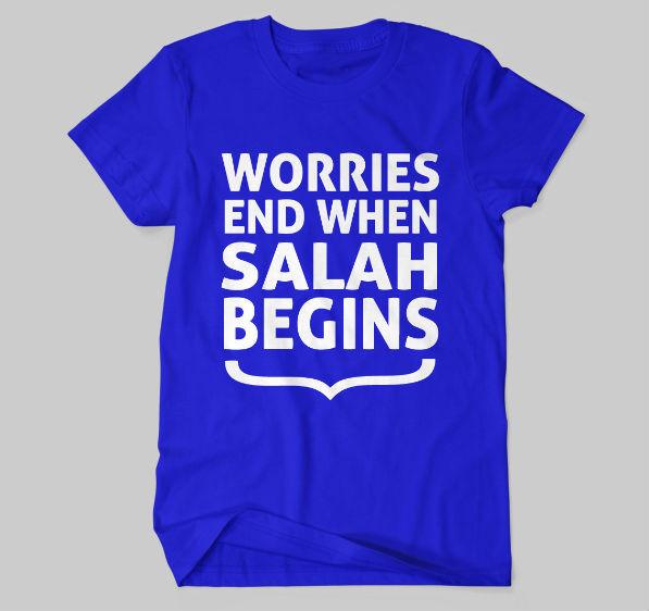 Worries End When Salah Begins T-shirt - GetDawah Muslim Clothing