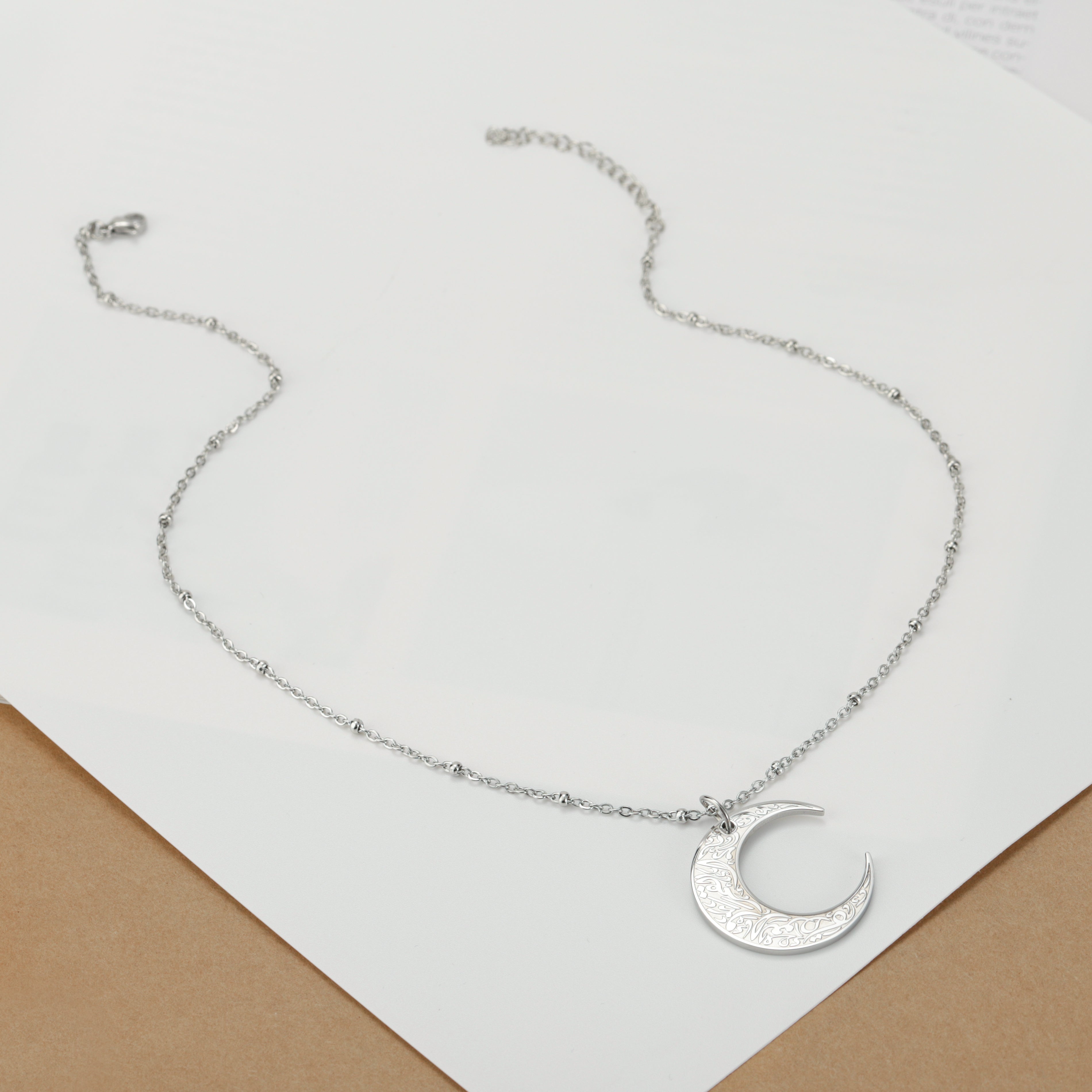 Crescent Moon Necklace | Arabic Moon Necklace | Getdawah