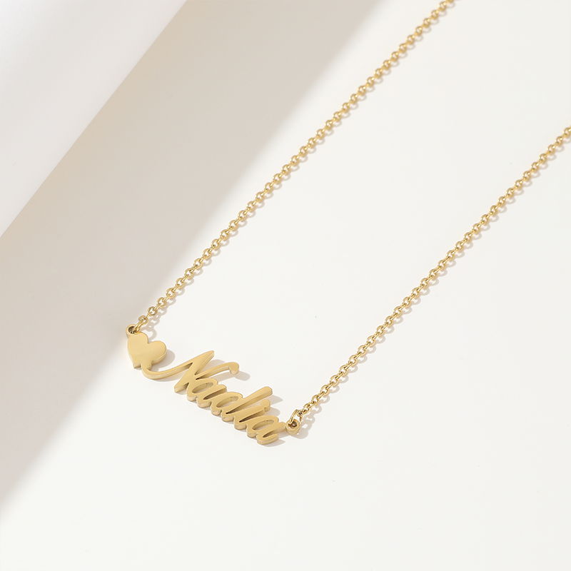 Customised English Heart Name Necklace