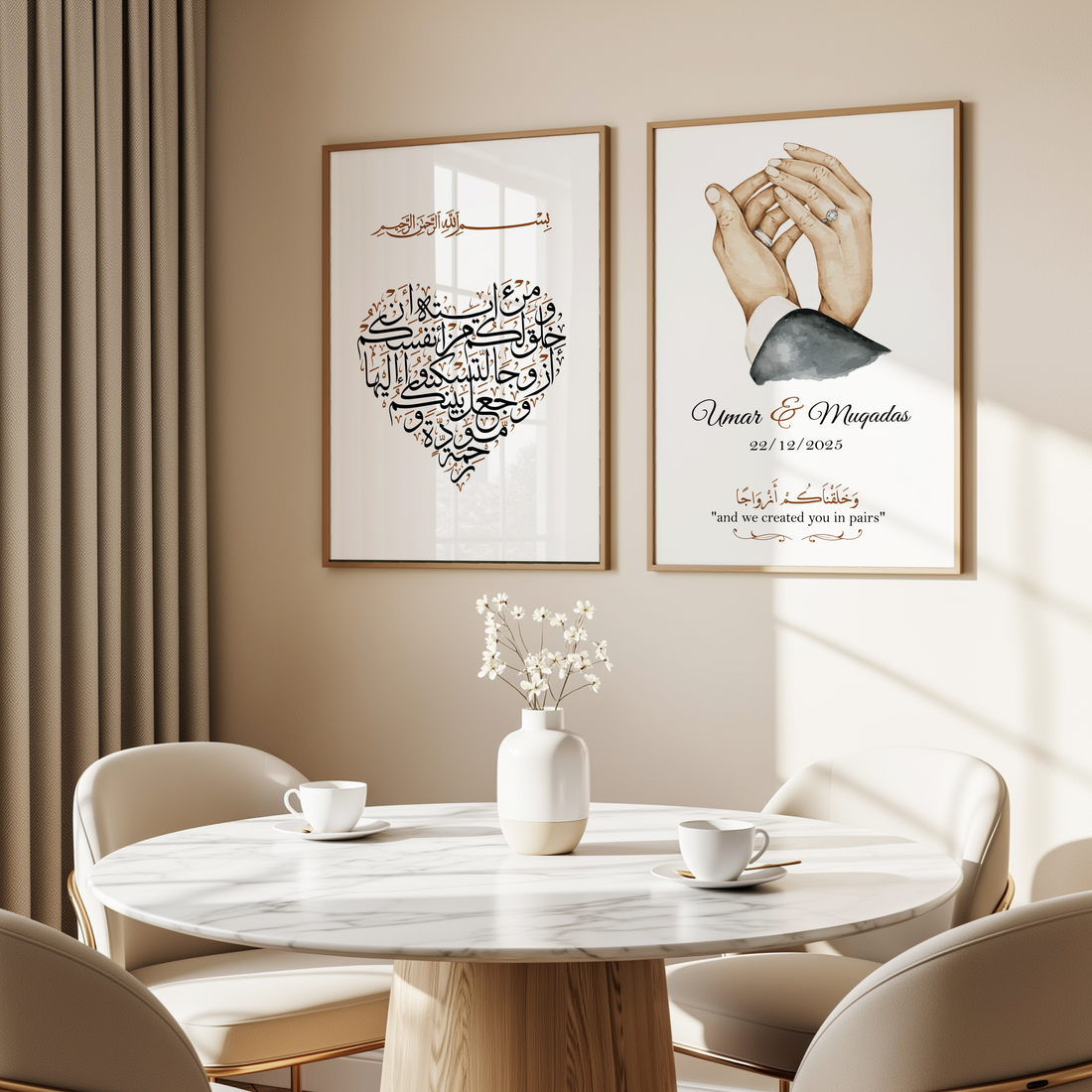 Personlised Couple Wall Art Set