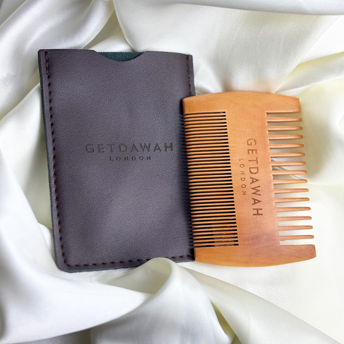 Wooden Comb Set with Leather Pouch 🔥 Buy 1 Get 1 Free