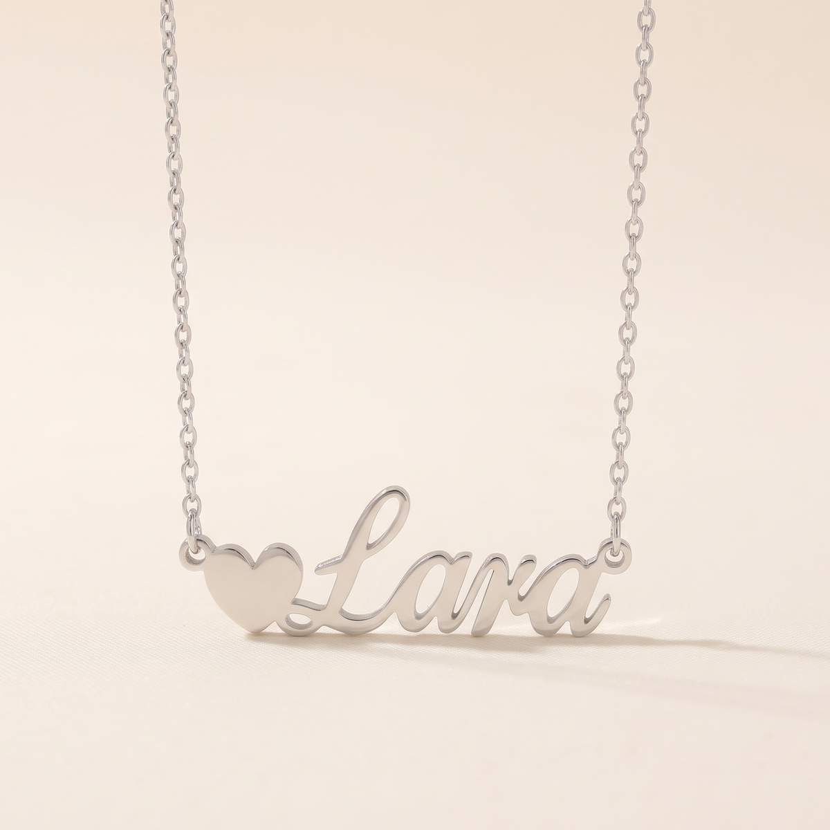 Customised English Heart Name Necklace