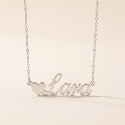 Customised English Heart Name Necklace