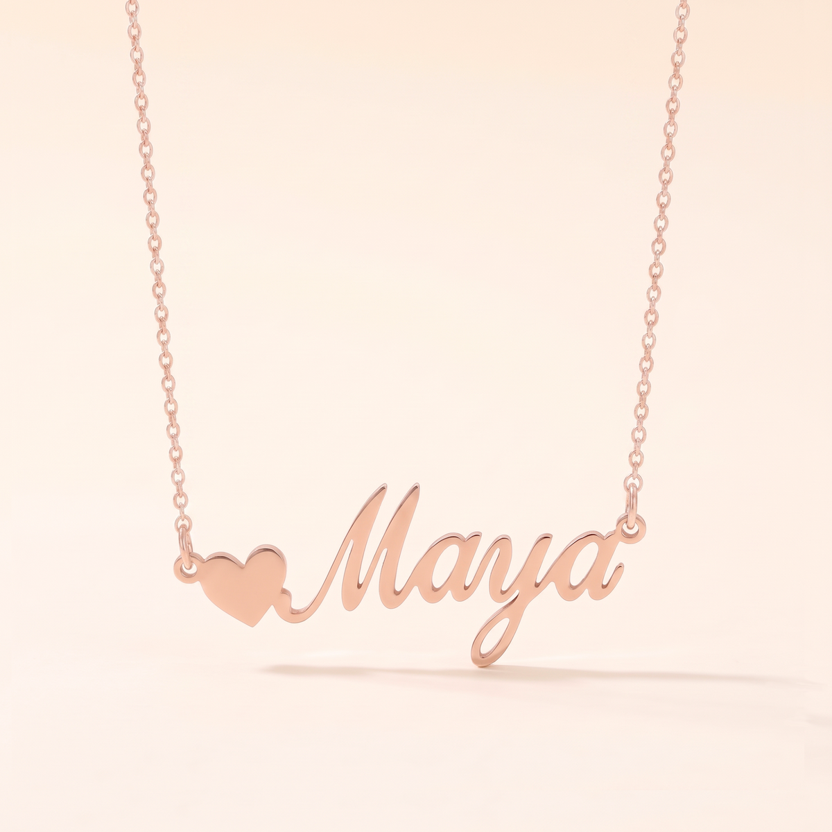 Customised English Heart Name Necklace