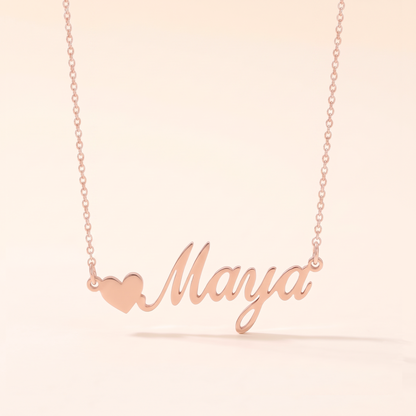 Customised English Heart Name Necklace
