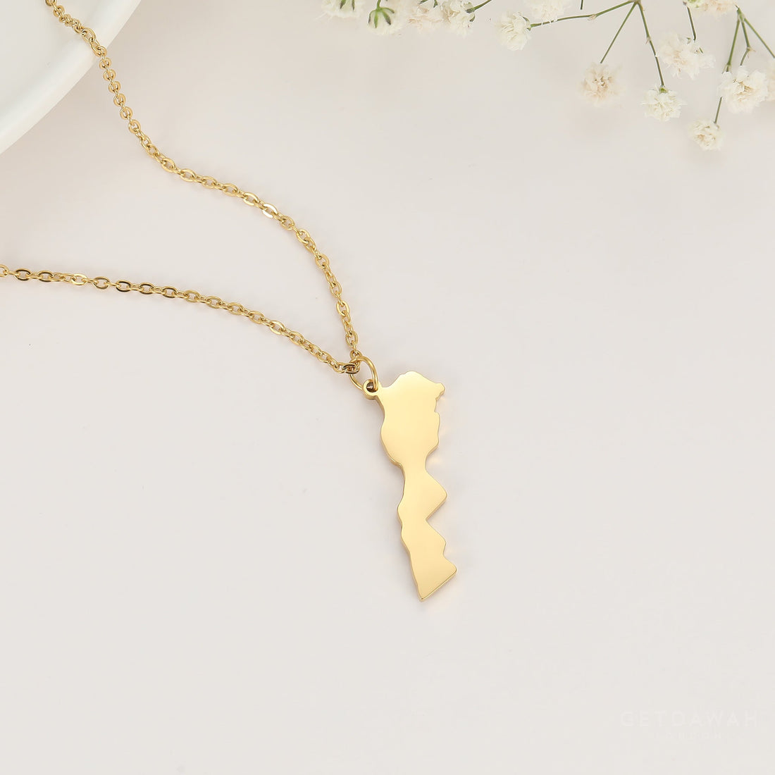 Morocco Map Necklace