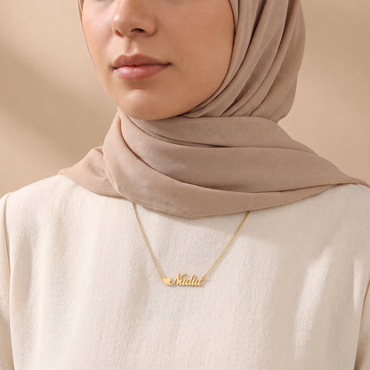 Customised English Heart Name Necklace