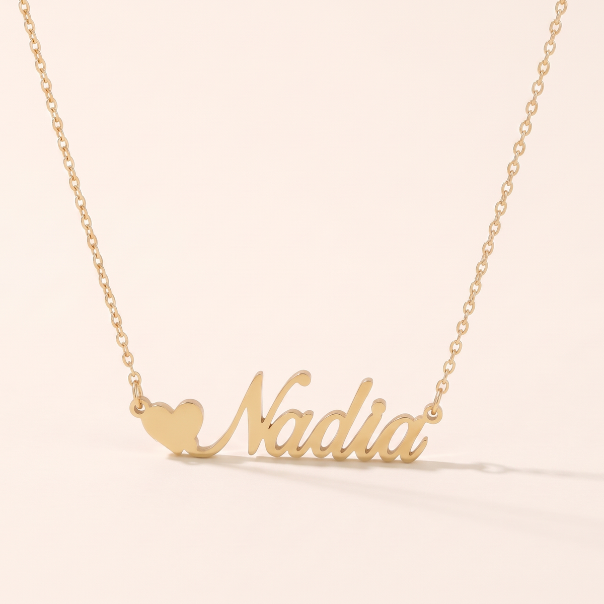 Customised English Heart Name Necklace
