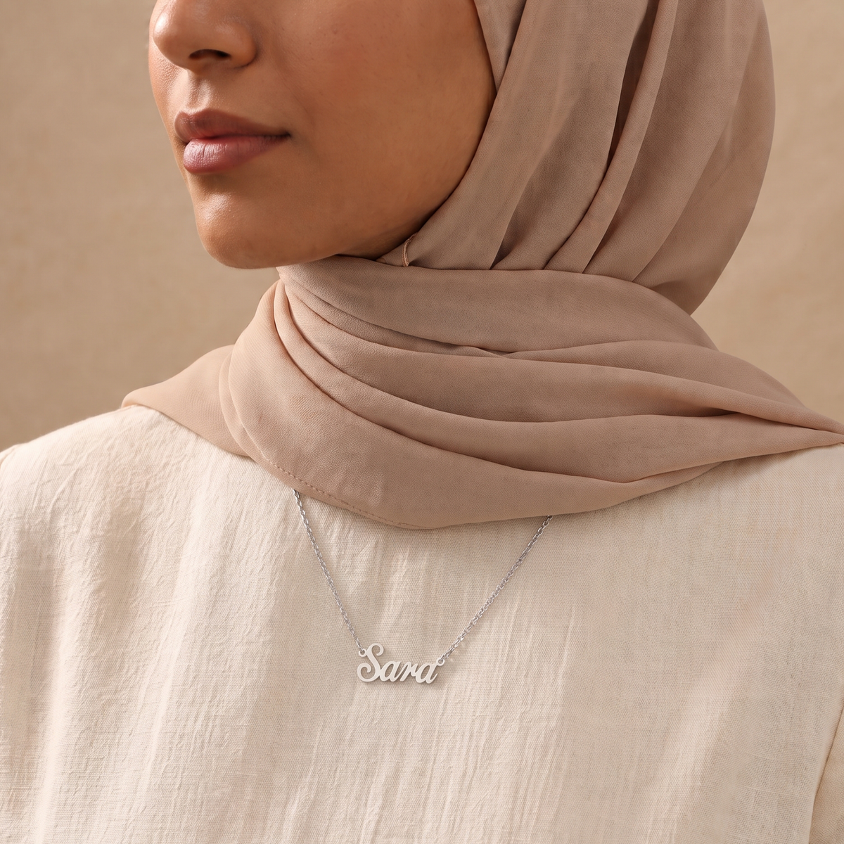 Custom English Name Necklace in Silver