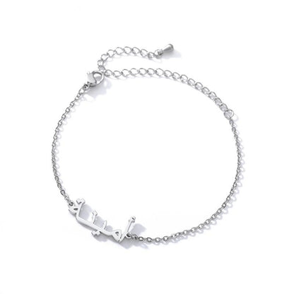 Personalised Arabic Name Bracelet (Silver) + Free Gift Pouch