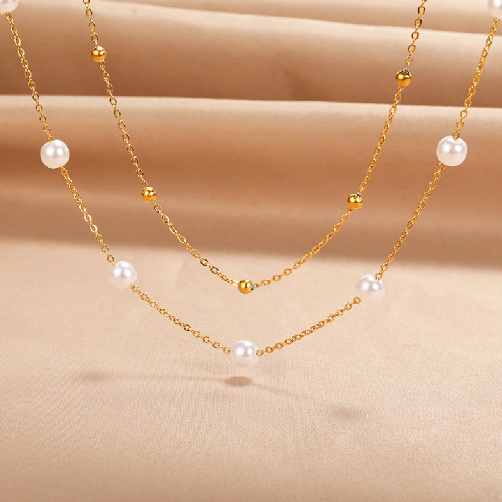 Double Layer Pearl Necklace | NEW