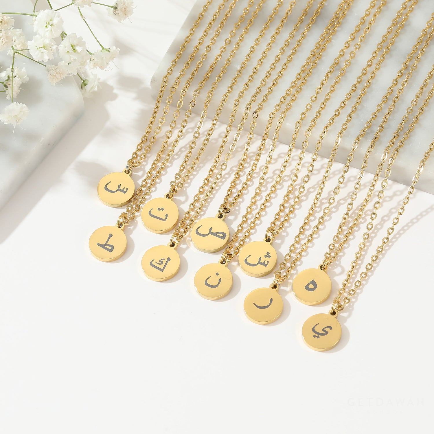 Arabic initial necklace Clearance