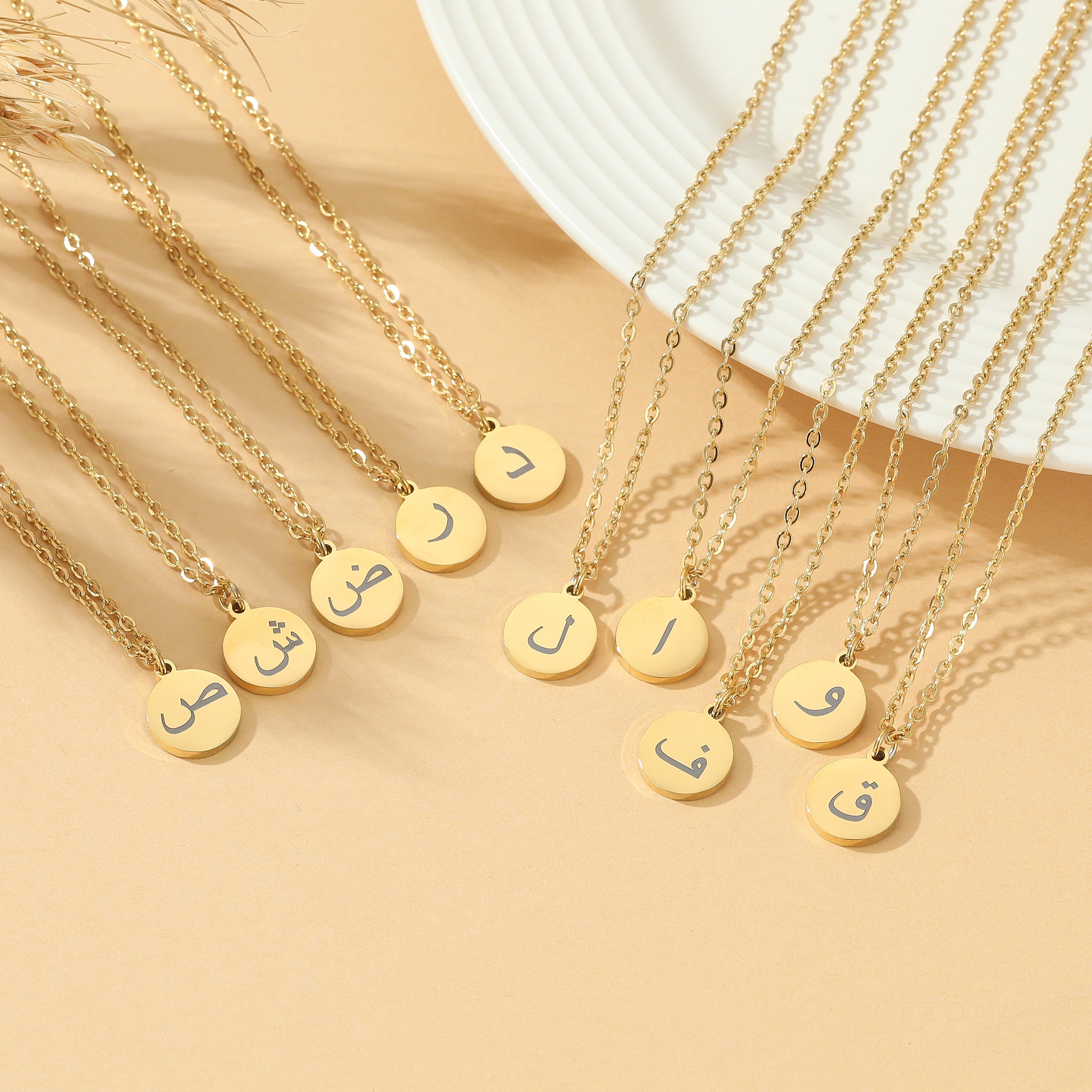 Arabic Initial Necklaces 3