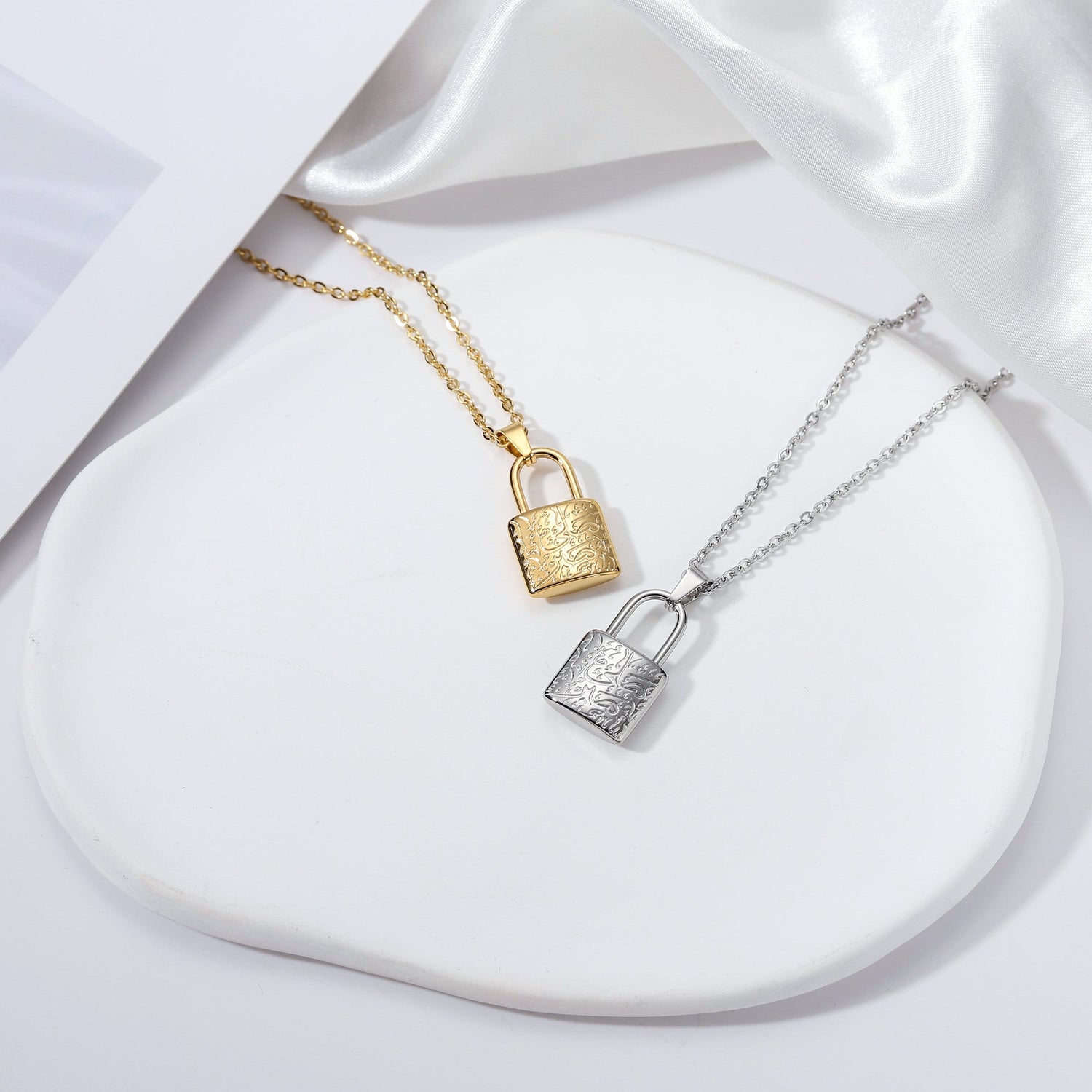 Prayer &amp; Patience Lock Necklace