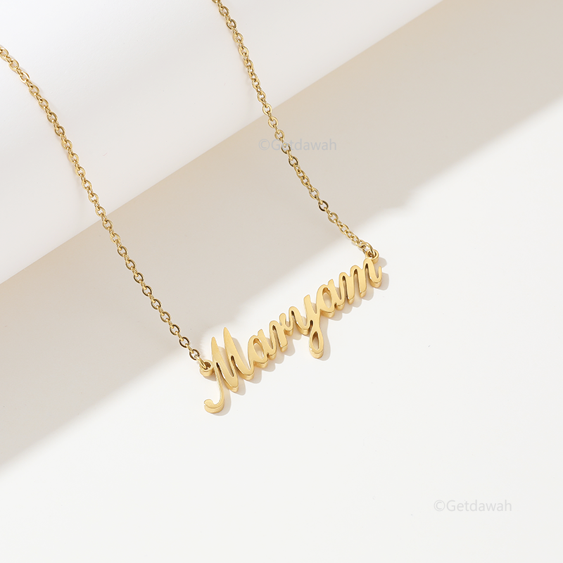 Custom English Name Necklace + Free Gift Pouch