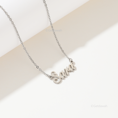 Custom English Name Necklace in Silver